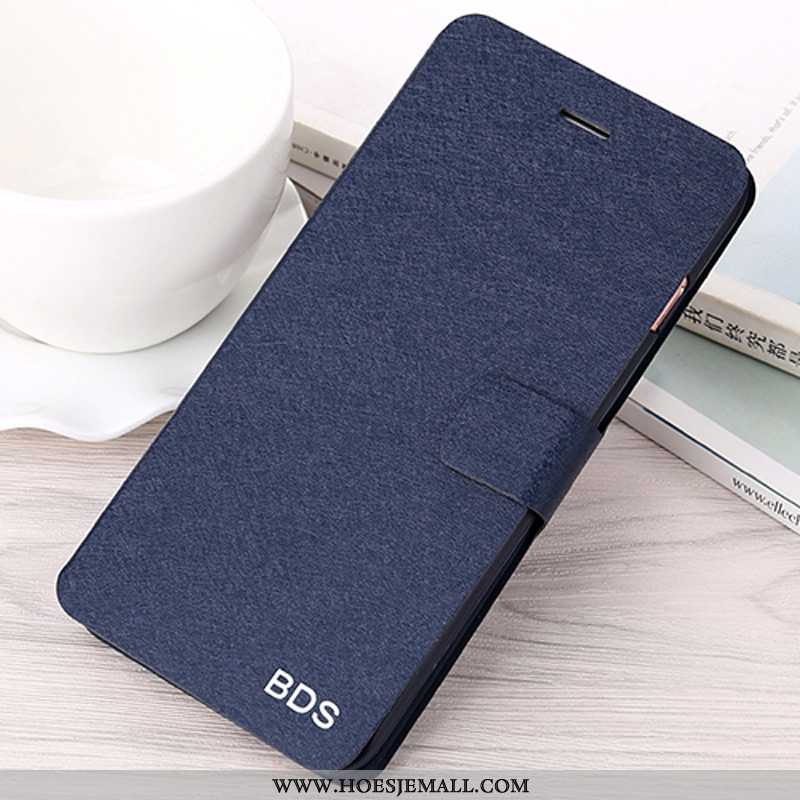 Hoesje Xiaomi Mi 10 Pro Luxe Patroon Clamshell Bescherming Leren Mode Blauw Blauwe