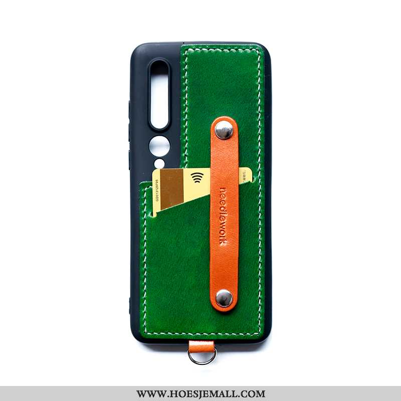 Hoes Xiaomi Mi 10 Leer Groen Mini Mobiele Telefoon Wind Hoesje Kwaliteit