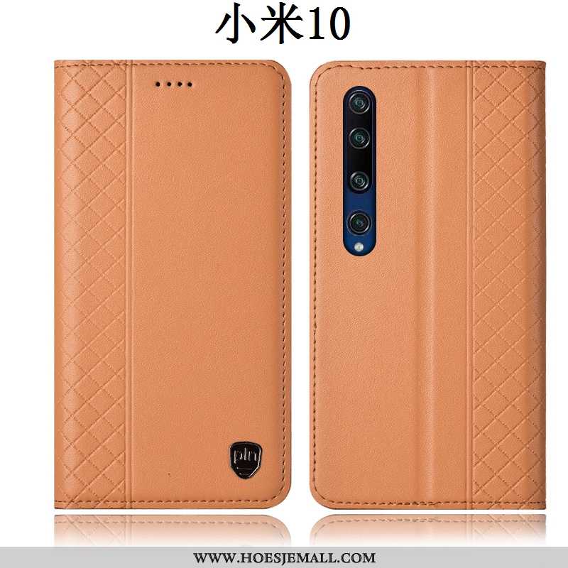 Hoesje Xiaomi Mi 10 Bescherming Leren All Inclusive Jeugd Folio Geel Hoes