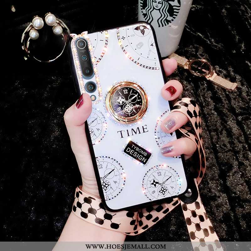 Hoesje Xiaomi Mi 10 Siliconen Met Strass Trend Super High End Wind Mode Witte