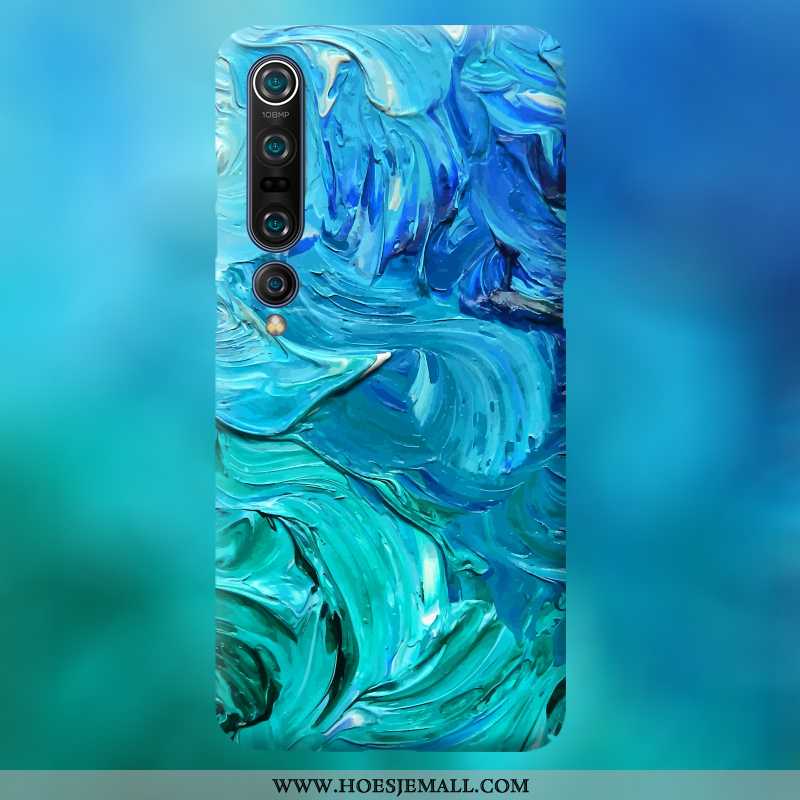 Hoes Xiaomi Mi 10 Dun Bescherming Blauw Hard Hoesje All Inclusive Blauwe