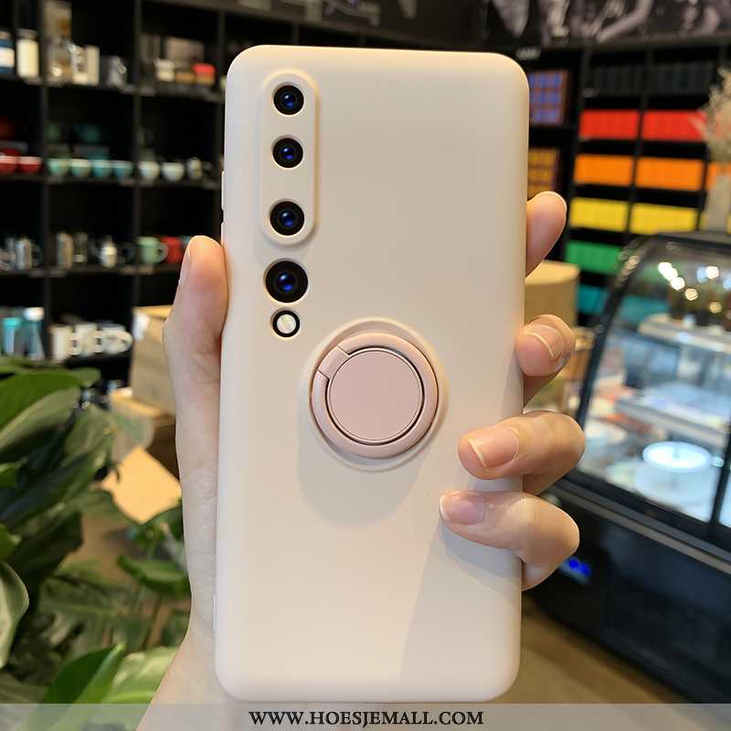 Hoesje Xiaomi Mi 10 Scheppend Siliconen Ring Magnetisch Ondersteuning Hoes Mini Geel