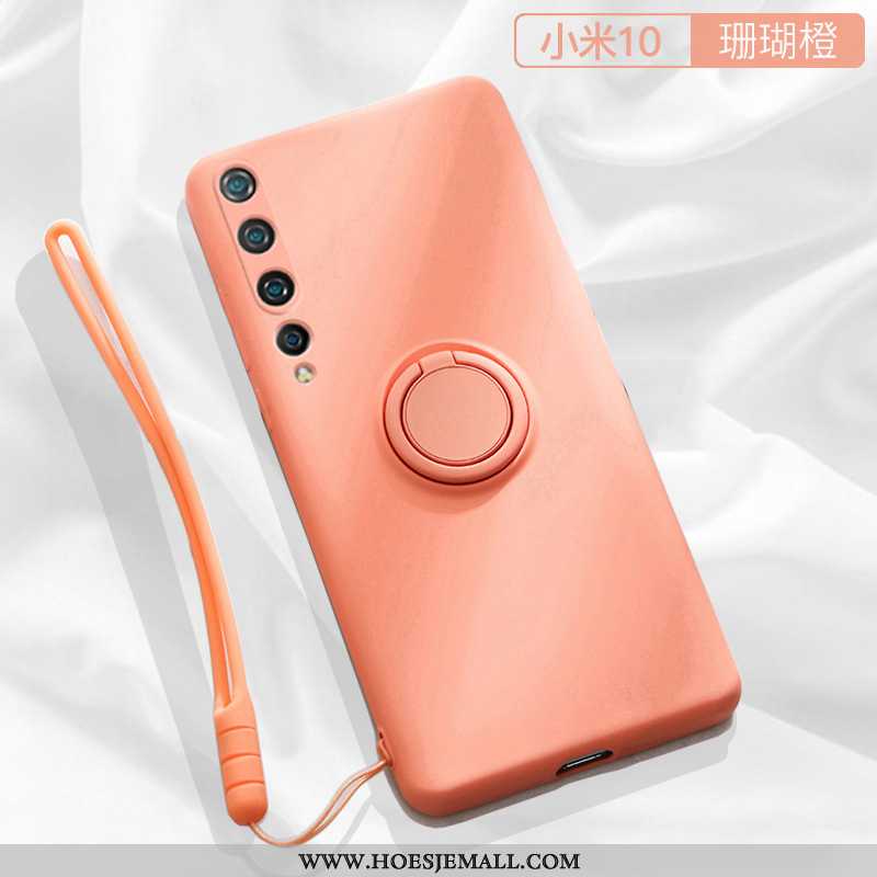 Hoesje Xiaomi Mi 10 Zacht Siliconen Nieuw Hanger Ring Lovers Ondersteuning Rood