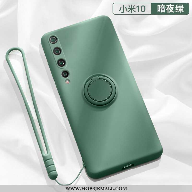 Hoesje Xiaomi Mi 10 Zacht Siliconen Nieuw Hanger Ring Lovers Ondersteuning Rood