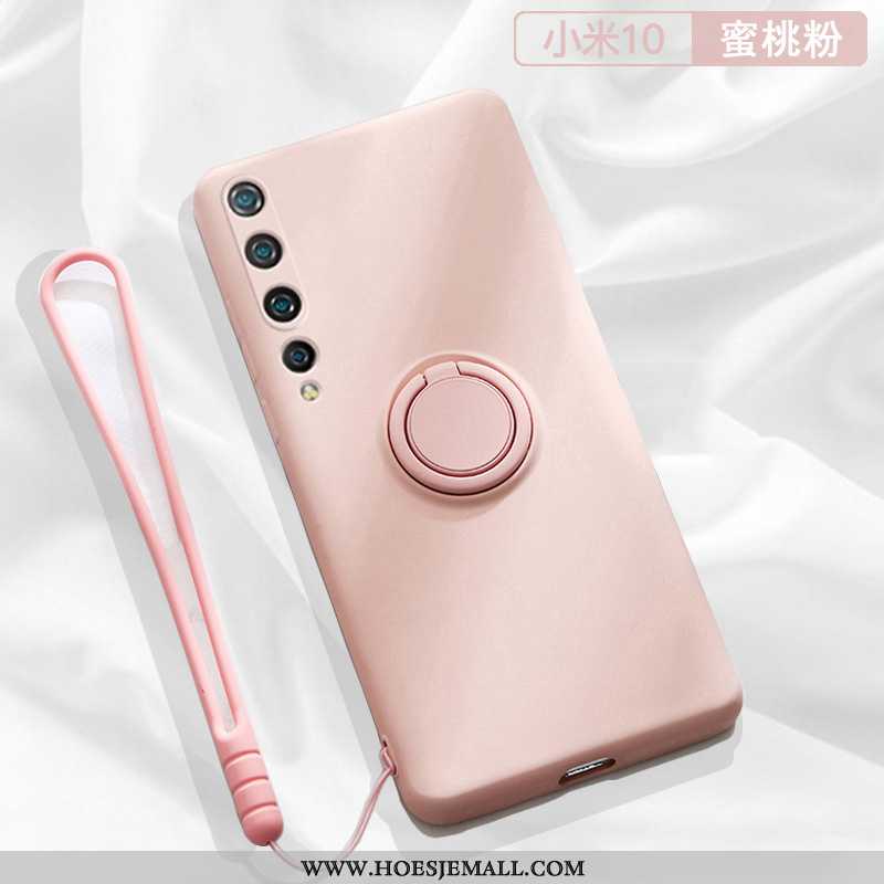 Hoesje Xiaomi Mi 10 Zacht Siliconen Nieuw Hanger Ring Lovers Ondersteuning Rood