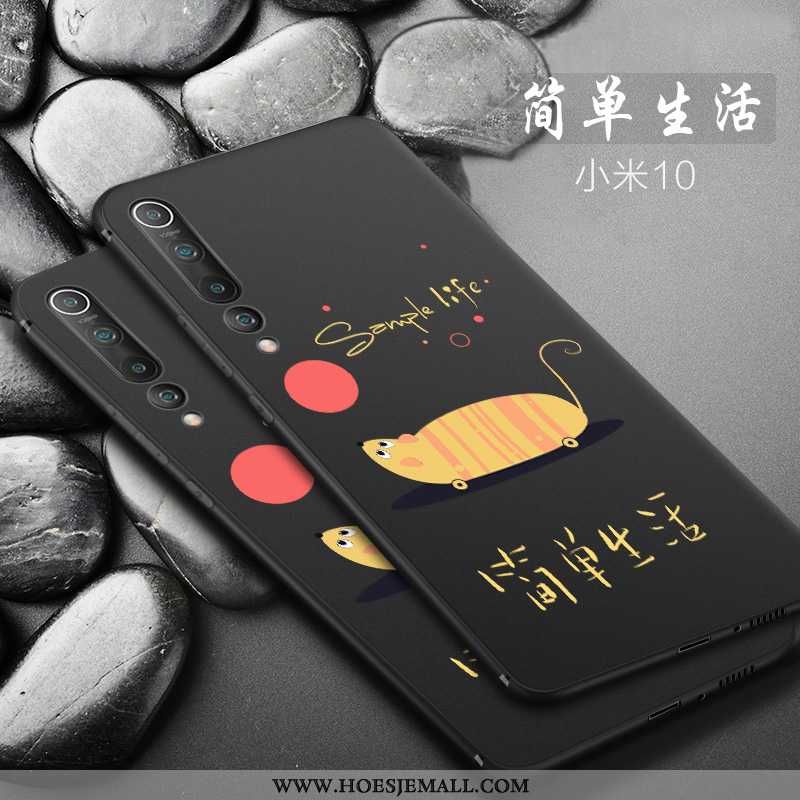 Hoesje Xiaomi Mi 10 Bescherming Schrobben Anti-fall Mobiele Telefoon Dun All Inclusive Zwart Zwarte