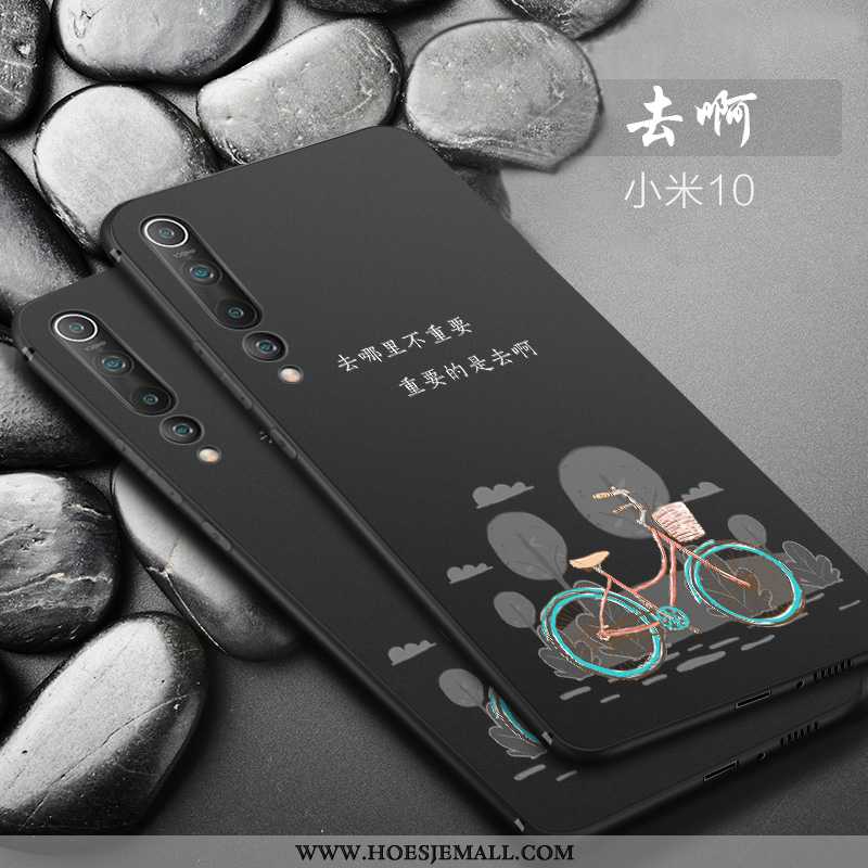 Hoesje Xiaomi Mi 10 Bescherming Schrobben Anti-fall Mobiele Telefoon Dun All Inclusive Zwart Zwarte