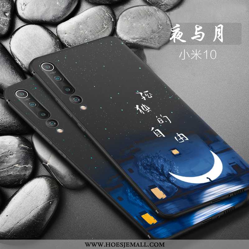 Hoesje Xiaomi Mi 10 Bescherming Schrobben Anti-fall Mobiele Telefoon Dun All Inclusive Zwart Zwarte