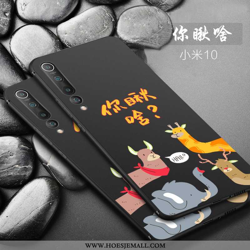 Hoesje Xiaomi Mi 10 Bescherming Schrobben Anti-fall Mobiele Telefoon Dun All Inclusive Zwart Zwarte