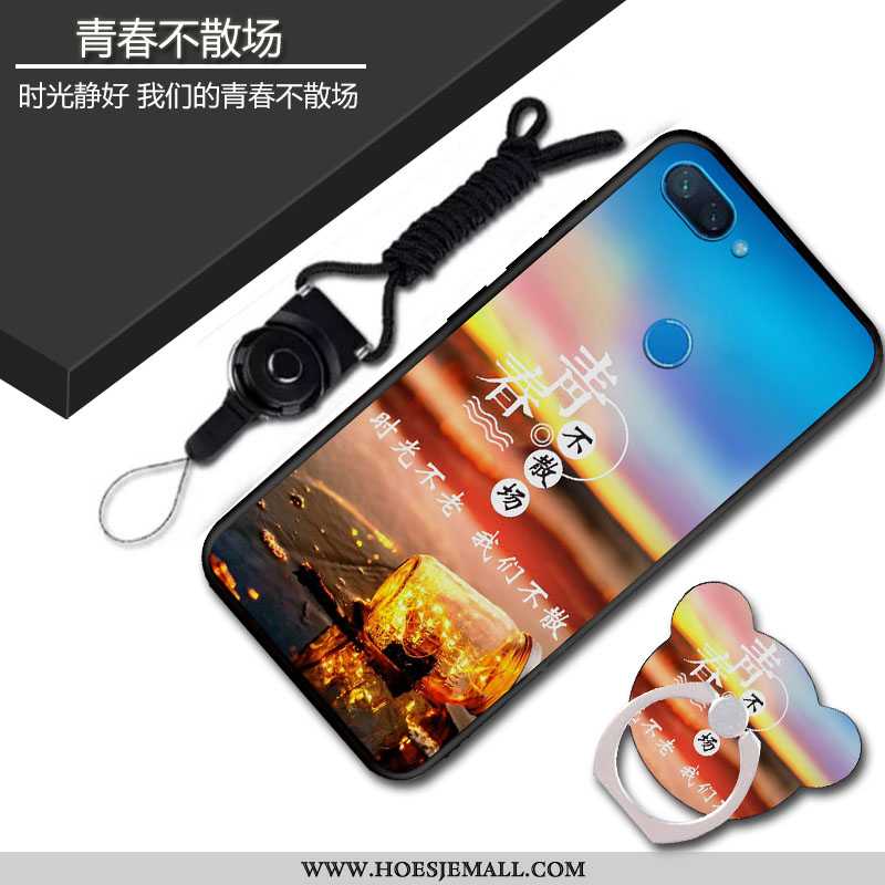 Hoesje Xiaomi Mi 8 Lite Scheppend Patroon Schrobben Anti-fall Bescherming Jeugd All Inclusive Blauwe