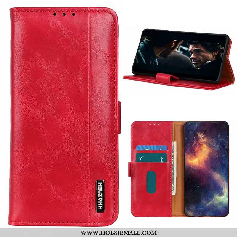 Hoesje Xiaomi Mi 8 Lite Bescherming Leren Rood Mobiele Telefoon Folio Mini