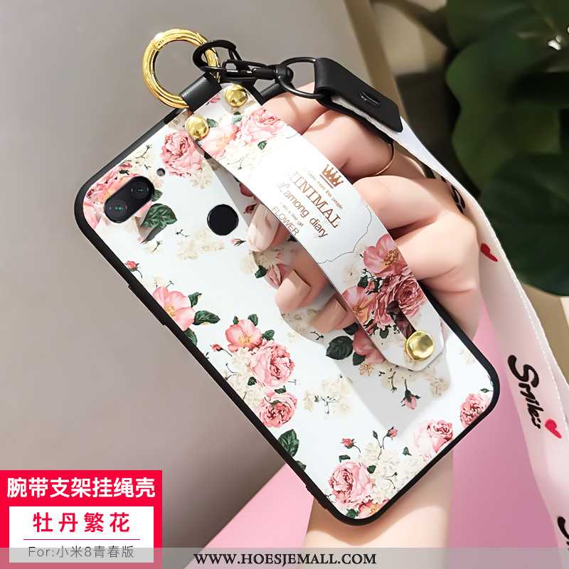 Hoesje Xiaomi Mi 8 Lite Hanger Zacht Siliconen All Inclusive Anti-fall Mini Blauwe