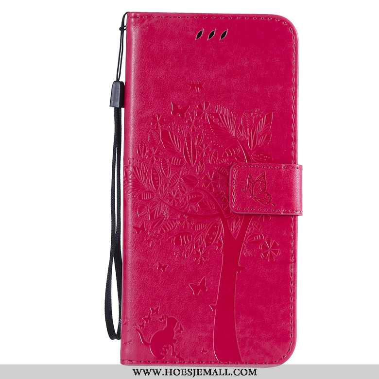 Hoes Xiaomi Mi 8 Lite Leren Hoesje Spotprent Mini Bescherming Clamshell Jeugd Kat Purper