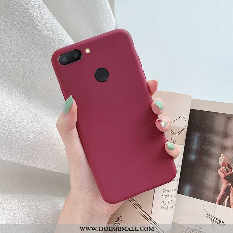 Hoes Xiaomi Mi 8 Lite Leren Hoesje Effen Kleur Mini Geel Mobiele Telefoon Jeugd