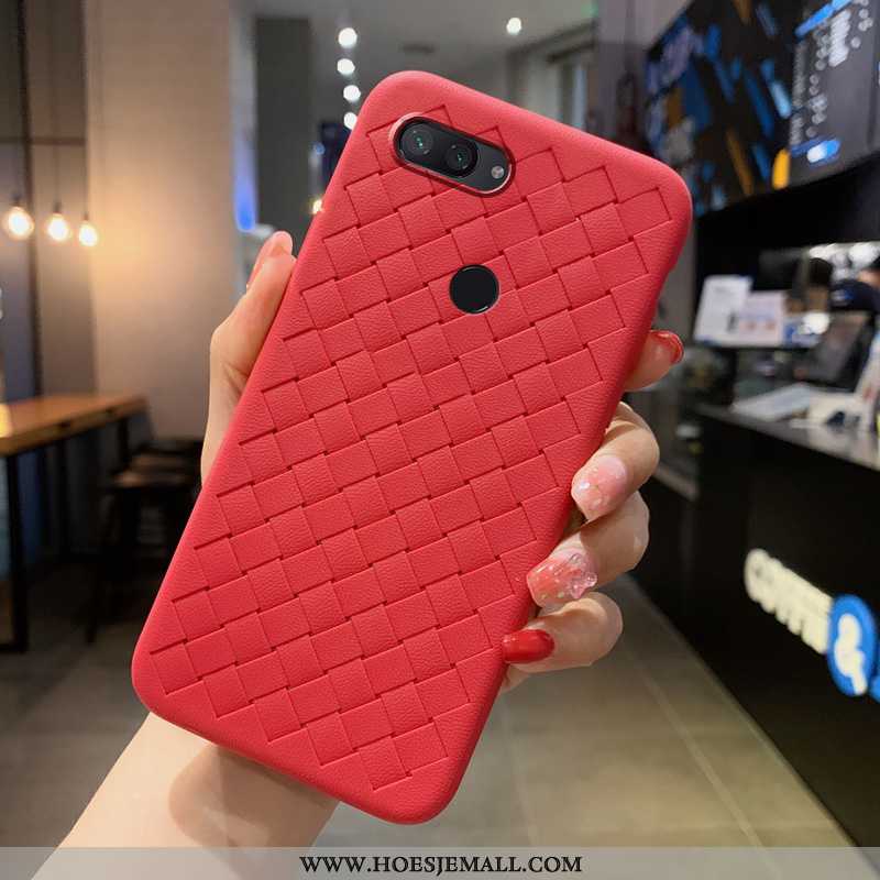 Hoesje Xiaomi Mi 8 Lite Skärmskydd Scheppend Rood Mobiele Telefoon Ademend Zacht Patroon