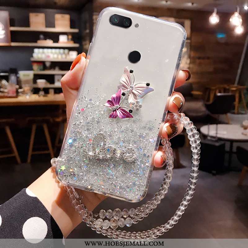 Hoesje Xiaomi Mi 8 Lite Siliconen Strass Hoes Roze Jeugd Zilver Nieuw Zilveren