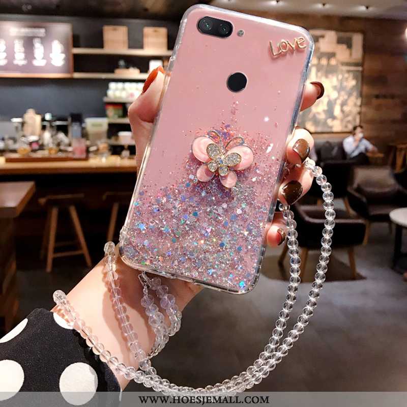 Hoesje Xiaomi Mi 8 Lite Siliconen Strass Hoes Roze Jeugd Zilver Nieuw Zilveren