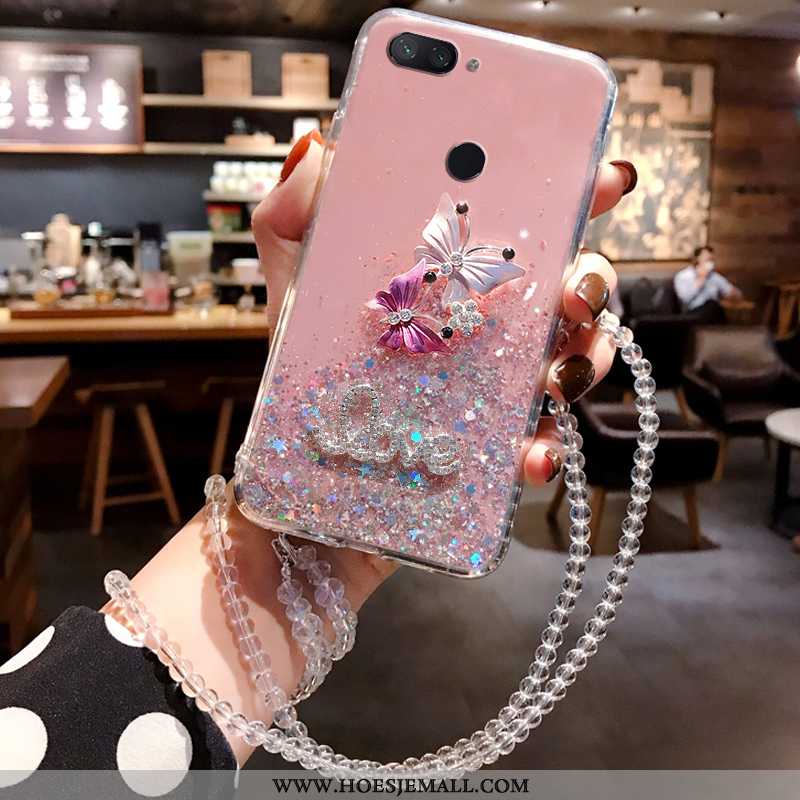 Hoesje Xiaomi Mi 8 Lite Siliconen Strass Hoes Roze Jeugd Zilver Nieuw Zilveren