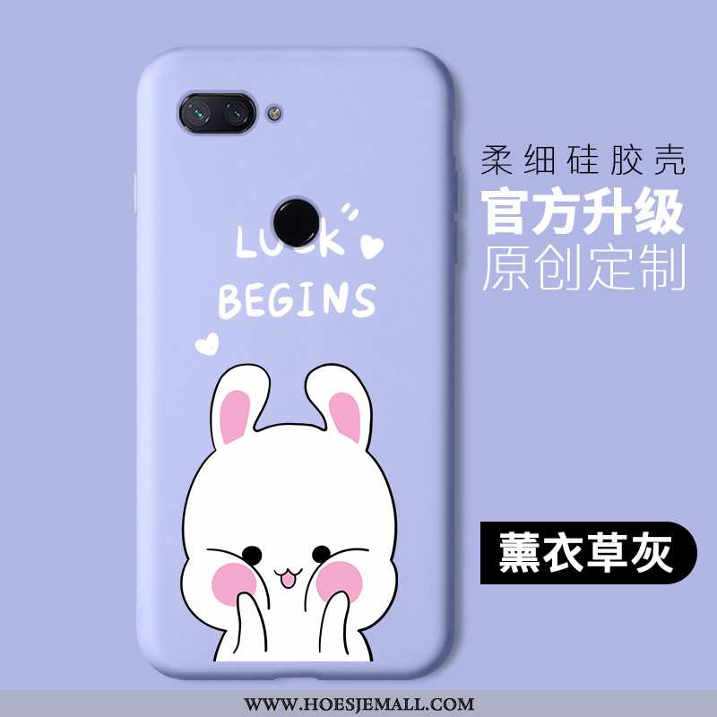 Hoesje Xiaomi Mi 8 Lite Spotprent Siliconen Purper Mobiele Telefoon Hoes Jeugd