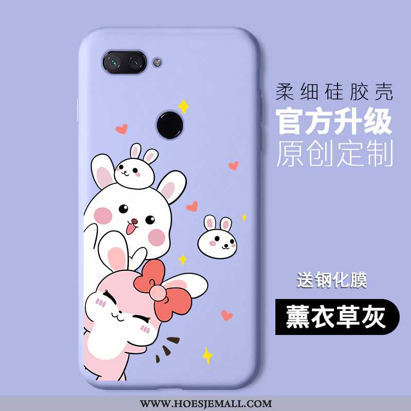 Hoesje Xiaomi Mi 8 Lite Spotprent Siliconen Purper Mobiele Telefoon Hoes Jeugd