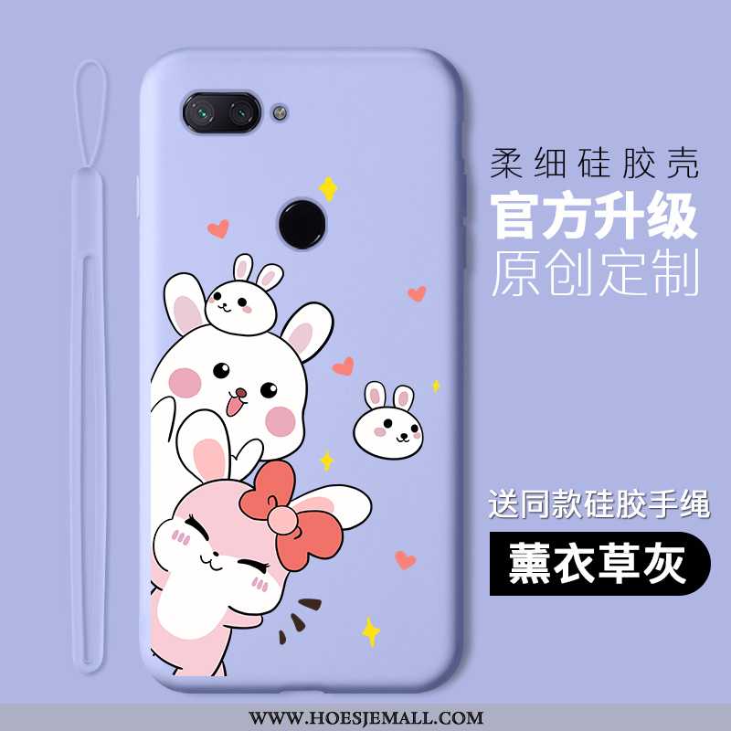 Hoesje Xiaomi Mi 8 Lite Spotprent Siliconen Purper Mobiele Telefoon Hoes Jeugd