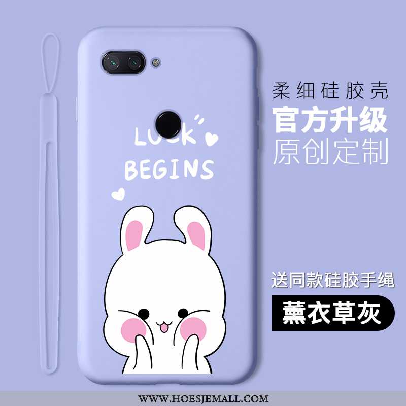 Hoesje Xiaomi Mi 8 Lite Spotprent Siliconen Purper Mobiele Telefoon Hoes Jeugd