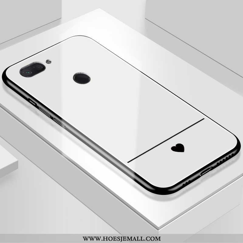 Hoes Xiaomi Mi 8 Lite Glas Zacht Kunst Achterklep Bescherming All Inclusive Het Uitstralen Witte