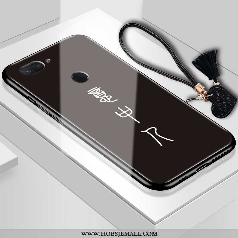 Hoes Xiaomi Mi 8 Lite Glas Zacht Kunst Achterklep Bescherming All Inclusive Het Uitstralen Witte