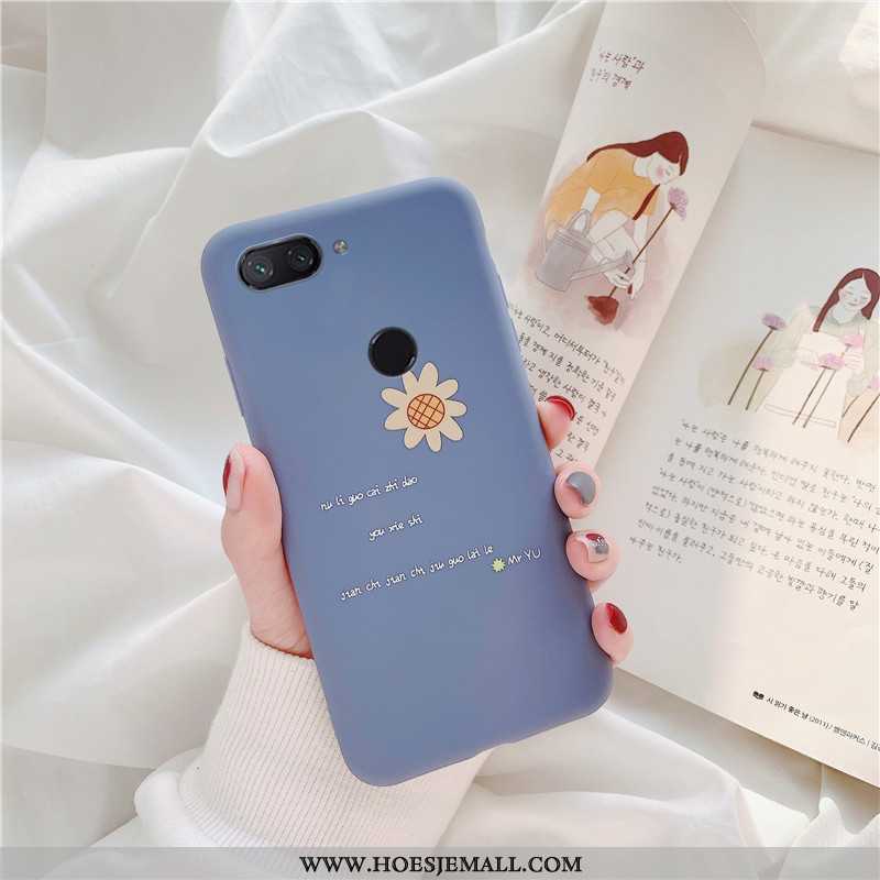 Hoes Xiaomi Mi 8 Lite Schrobben Zacht Jeugd Anti-fall Hoesje Eenvoudige Turquoise