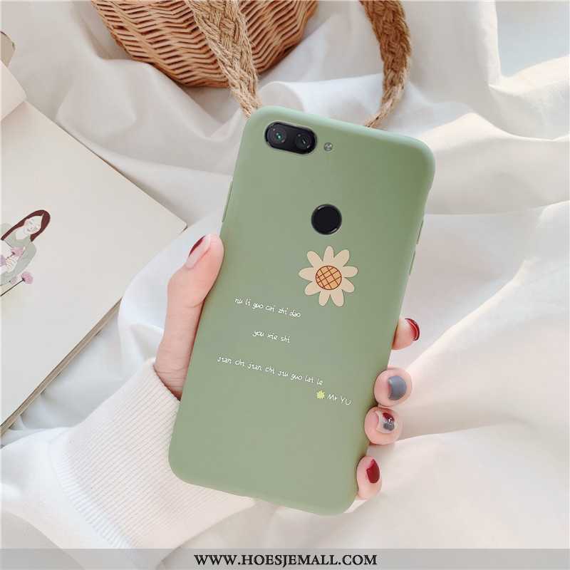 Hoes Xiaomi Mi 8 Lite Schrobben Zacht Jeugd Anti-fall Hoesje Eenvoudige Turquoise