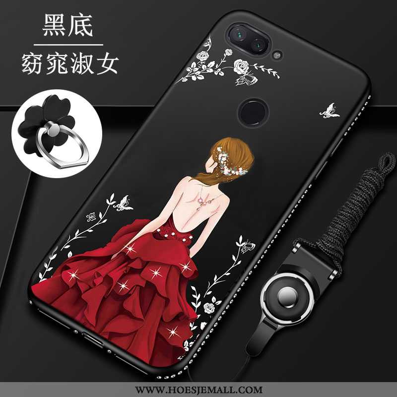 Hoes Xiaomi Mi 8 Lite Schrobben Hanger Hoesje Anti-fall Zacht All Inclusive Mini Rood