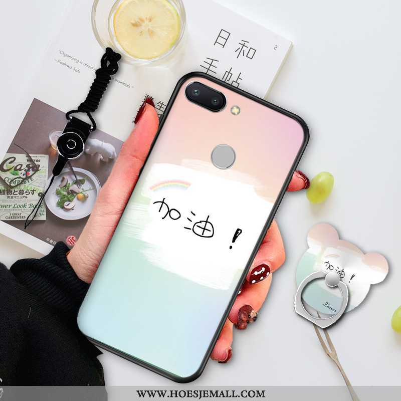 Hoesje Xiaomi Mi 8 Lite Scheppend Spotprent Siliconen Bescherming All Inclusive Hoes Zacht Groen