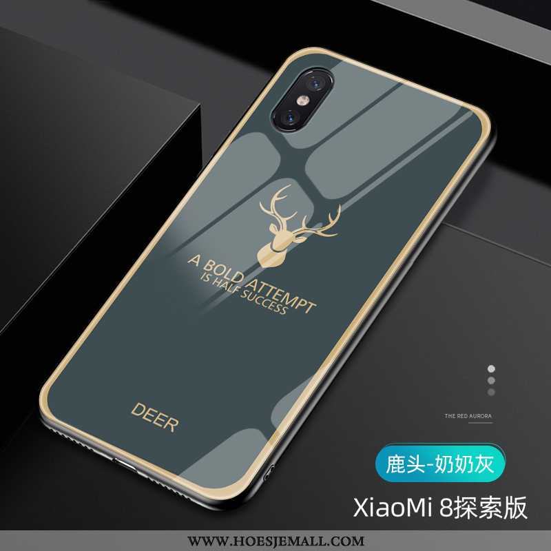 Hoesje Xiaomi Mi 8 Pro Glas Luxe Spiegel Mini Hoes Bescherming Goud Groen