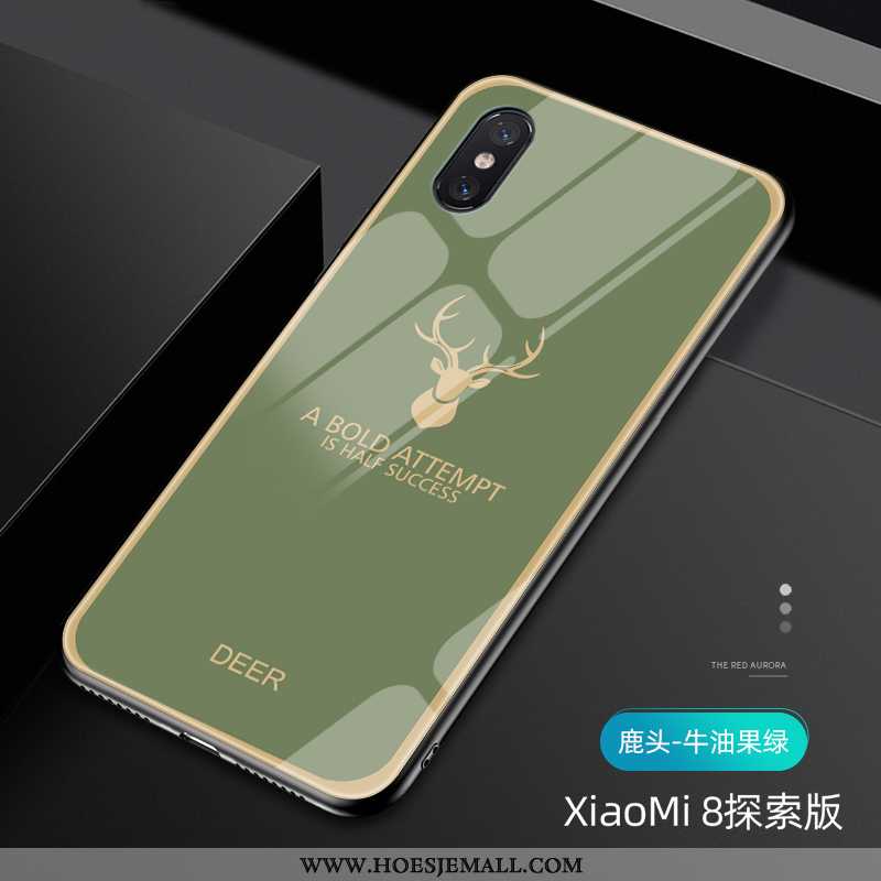 Hoesje Xiaomi Mi 8 Pro Glas Luxe Spiegel Mini Hoes Bescherming Goud Groen