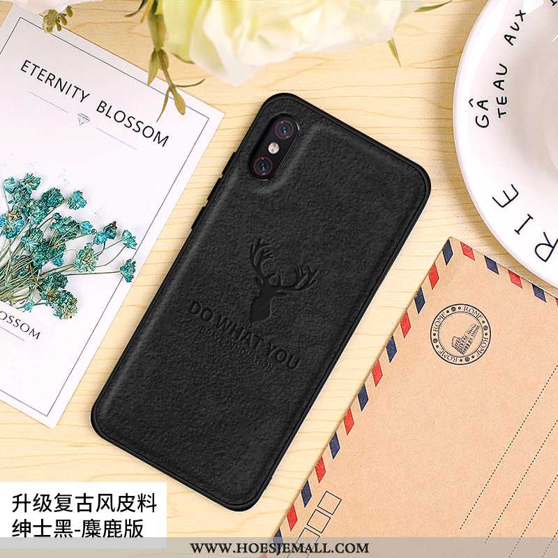 Hoesje Xiaomi Mi 8 Pro Schrobben Vintage Patroon Grijs All Inclusive Mini Zacht