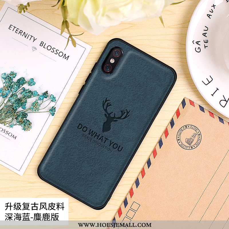 Hoesje Xiaomi Mi 8 Pro Schrobben Vintage Patroon Grijs All Inclusive Mini Zacht