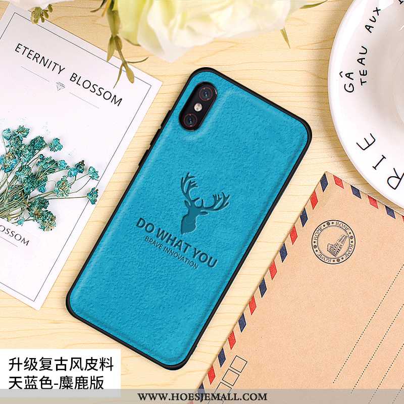 Hoesje Xiaomi Mi 8 Pro Schrobben Vintage Patroon Grijs All Inclusive Mini Zacht