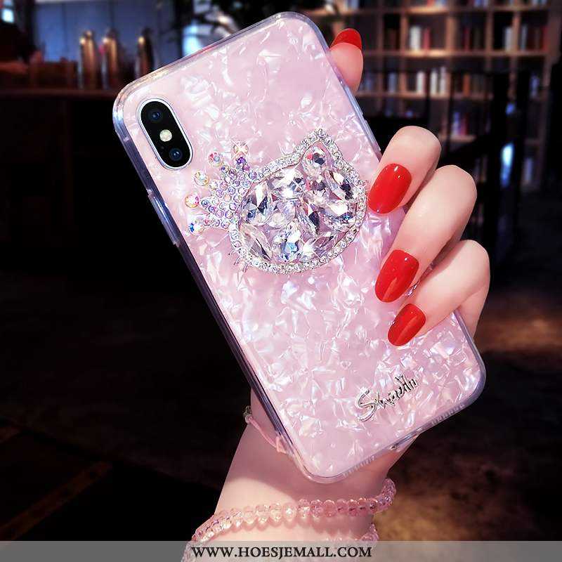 Hoesje Xiaomi Mi 8 Pro Kristal Hanger Met Strass Kat Roze Jeugd Mobiele Telefoon