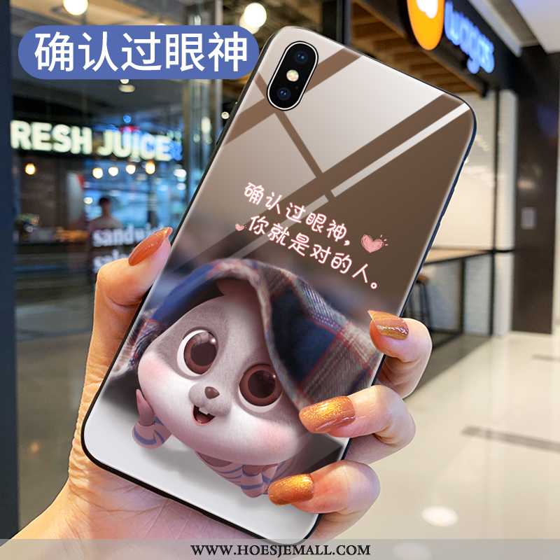 Hoes Xiaomi Mi 8 Pro Patroon Siliconen Mooie Glas Hoesje Rat Anti-fall Rood