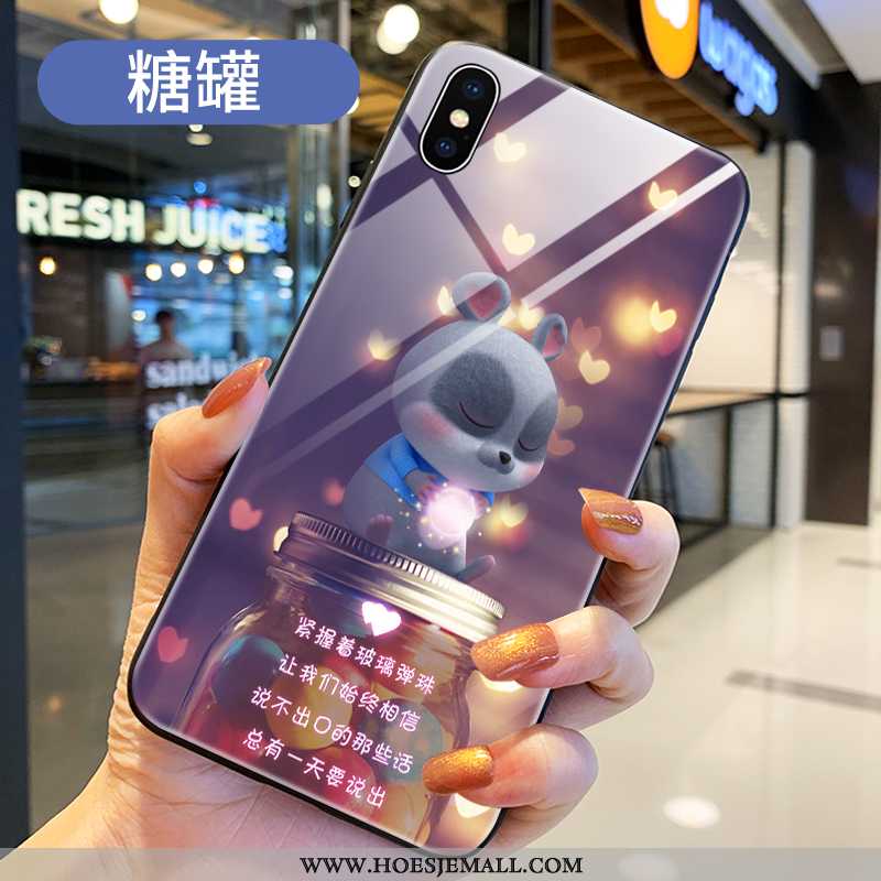 Hoes Xiaomi Mi 8 Pro Patroon Siliconen Mooie Glas Hoesje Rat Anti-fall Rood