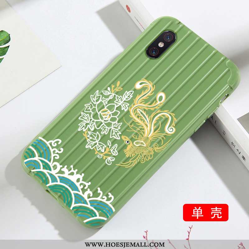 Hoes Xiaomi Mi 8 Pro Mode Patroon Anti-fall Eenvoudige Hoesje Chinese Stijl Mini Groen