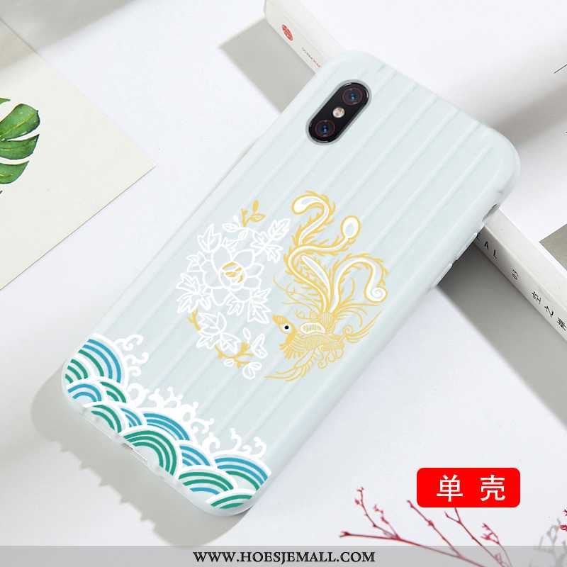 Hoes Xiaomi Mi 8 Pro Mode Patroon Anti-fall Eenvoudige Hoesje Chinese Stijl Mini Groen