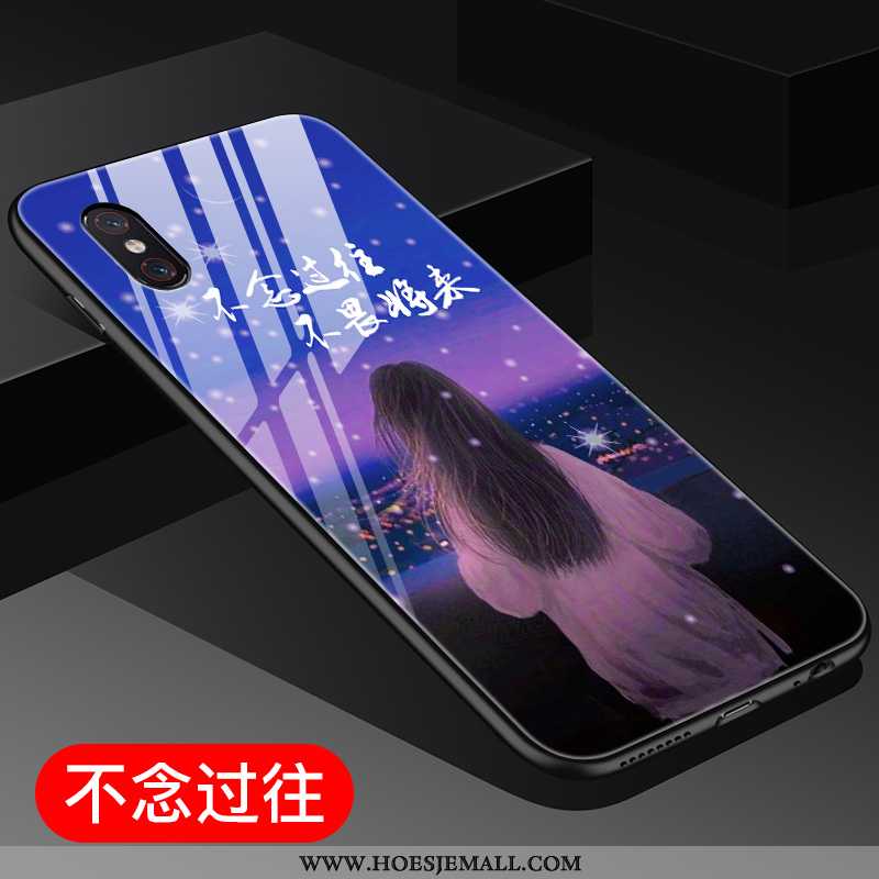 Hoes Xiaomi Mi 8 Pro Mooie Patroon Mini Hoesje Chinese Stijl Blauw Mobiele Telefoon Blauwe