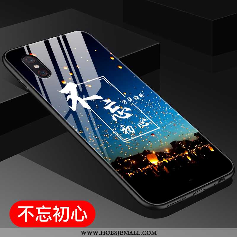 Hoes Xiaomi Mi 8 Pro Mooie Patroon Mini Hoesje Chinese Stijl Blauw Mobiele Telefoon Blauwe