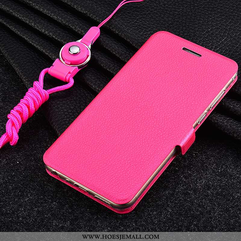 Hoes Xiaomi Mi 8 Pro Hanger Patroon Zacht Leren Hoesje Rood Clamshell Roos