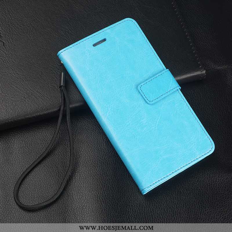 Hoesje Xiaomi Mi 8 Pro Doorzichtig Hanger Patroon Donkerblauw Clamshell Tempereren Mobiele Telefoon 