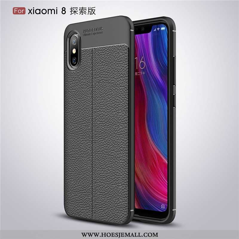 Hoes Xiaomi Mi 8 Pro Super Dun Mini Bescherming Patroon Eenvoudige Siliconen Zwarte