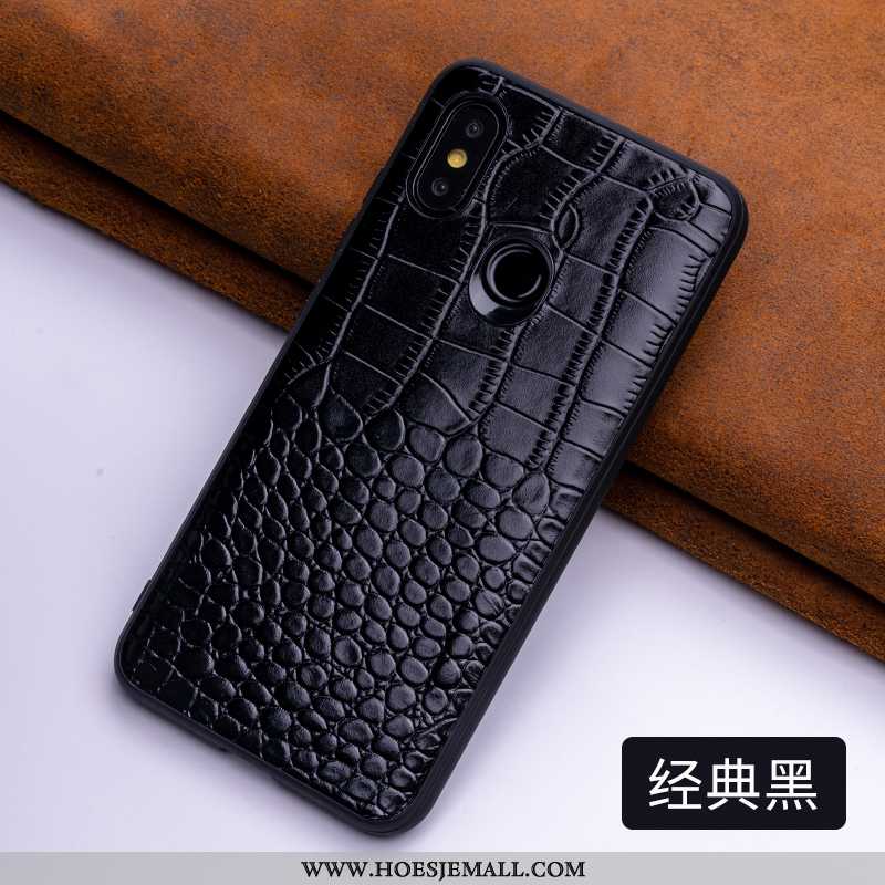 Hoes Xiaomi Mi 8 Trend Bescherming Hard Leren Hoesje Doorzichtig Echt Leer Mobiele Telefoon Bruin