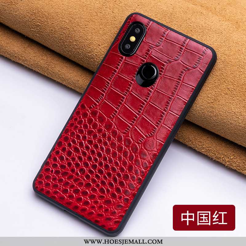 Hoes Xiaomi Mi 8 Trend Bescherming Hard Leren Hoesje Doorzichtig Echt Leer Mobiele Telefoon Bruin