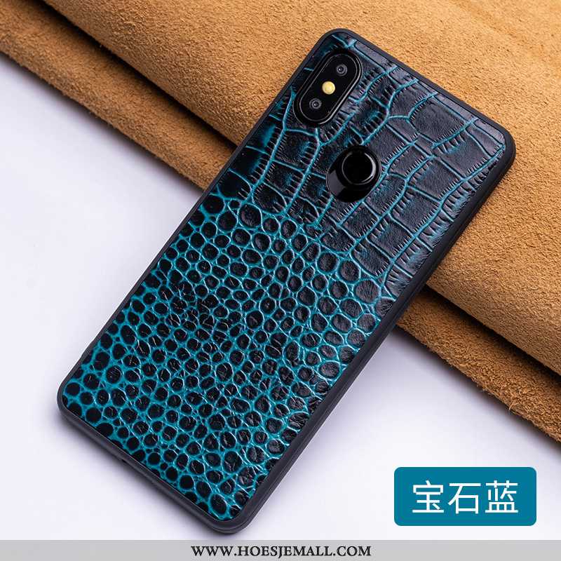 Hoes Xiaomi Mi 8 Trend Bescherming Hard Leren Hoesje Doorzichtig Echt Leer Mobiele Telefoon Bruin